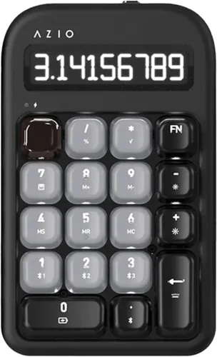Vista 8 de AZIO IZO Calculadora mecánica inalámbrica y teclado numérico (Rojo/Oro) - Bluetooth 5.0 y USB, interruptor mecánico Gateron-Blue, 9 modos