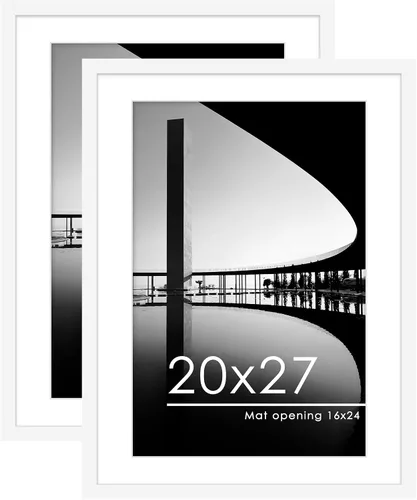 Vista 15 de PEALSN - Juego de 2 marcos de fotos de 12 x 18, muestra fotos de 11 x 17 con paspartú o 12 x 18 sin paspartú para montaje en pared, marcos para Negro
