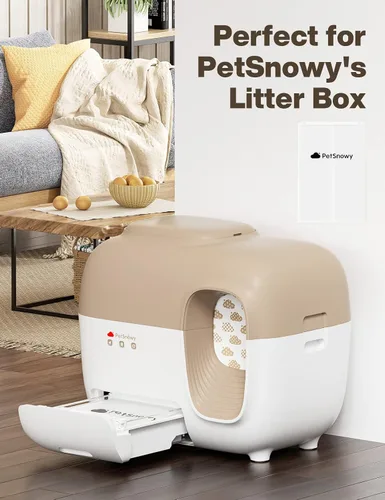 Vista 4 de PetSnowy Trazadores de líneas de caja de arena para gatos, bolsas de cajón de residuos autosellantes para caja de arena automática para gatos