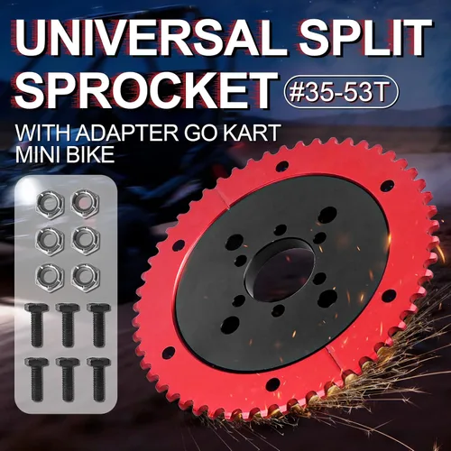 Vista 2 de Piñón dividido universal de cadena 35 de 53T con adaptador para Predator 212cc 196cc 79cc Go Kart Mini Bike CT200U-EX CT200U BT200X CT100U MB200