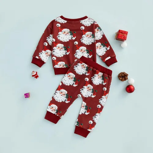 Vista 7 de VISGOGO Conjunto de sudadera de manga larga con estampado de letras para bebés, niños y niñas, ropa de otoño e invierno