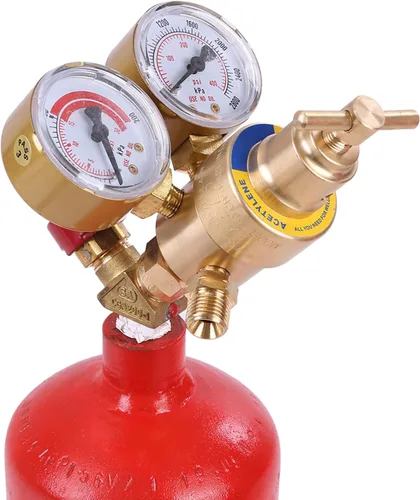 Vista 8 de Kit de antorcha de oxiacetileno, kit de soplete de soldadura de gas de acetileno portátil con reguladores de gas oxiacetileno, soplete de corte