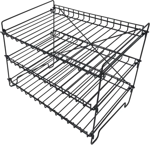 Vista 3 de FixtureDisplays® Estante de alambre de 3 niveles, organizador de latas, dispensador de tarros para armario de cocina, encimera, despensa, 16