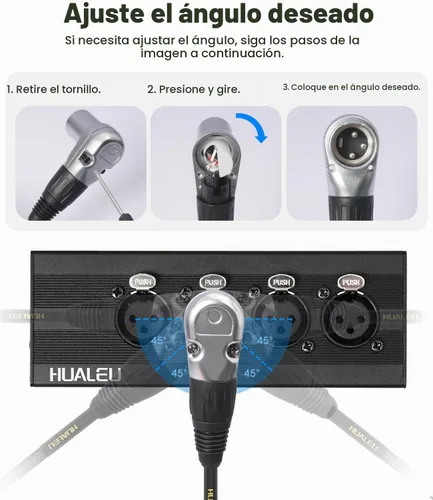 Vista 3 de Cable de audio XLR macho de 3 pines en ángulo recto de 1.5 pies a 3 pines XLR hembra, mezclador, micrófono, cable de audio amplificador, paquete de 2