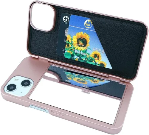 Vista 3 de Funda para iPhone 11 Pro Max, funda tipo cartera con espejo trasero oculto con función de soporte y tarjetero para iPhone 11 Pro Max (2019) de 6.5