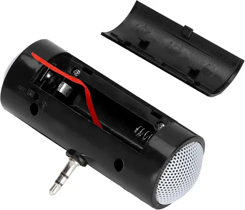 Vista 5 de Altavoz portátil, 0.138 in Jack estéreo alimentado por batería, altavoz inalámbrico enchufable, mini altavoz portátil para teléfonos móviles