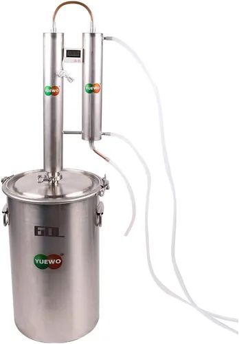 Vista 7 de YUEWO Alcohol Still Alembic Spirits - Destilador de agua de aceite esencial de alcohol de acero inoxidable 304 para hacer vino DIY whisky vino