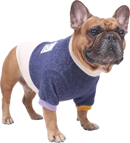 Vista 11 de iChoue - Ropa para mascotas, suéter de cuello alto de invierno para perros con cuello tortuga para Bulldog inglés, Boston Terrier, abrigo de pana