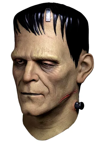 Vista 2 de Máscara Deluxe de Látex de Monstruo de Frankenstein para Adultos Multicolor