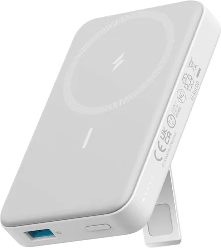 Vista 8 de ANKER Batería magnética 633, cargador portátil inalámbrico plegable de 10,000 mAh, cargador portátil inalámbrico de 20 W USB-C con soporte, Negro