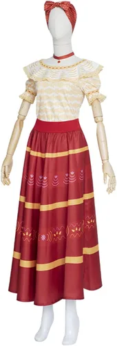 Vista 4 de Disfraz de Dolores para mujer, conjunto completo de falda con diadema, vestido de princesa para Halloween
