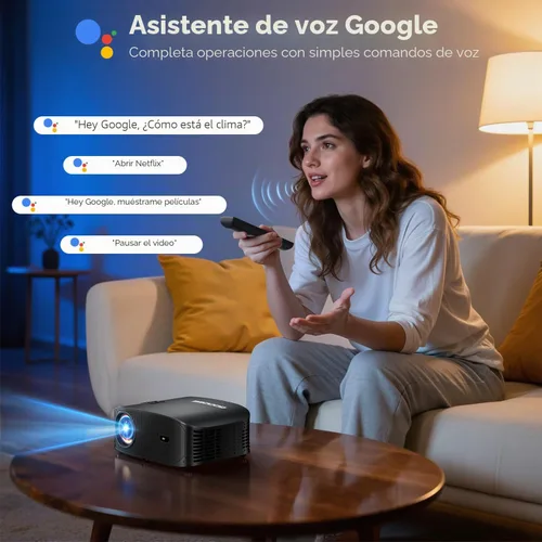 Vista 3 de GOODEE Mini Projector [Official Licensed Google TV] Built-in Apps