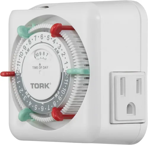 Vista 8 de NSi Industries TORK RTN312 temporizador mecánico de enchufe para interiores, resistente, de 15 A, con programación de 24 horas – con interruptores