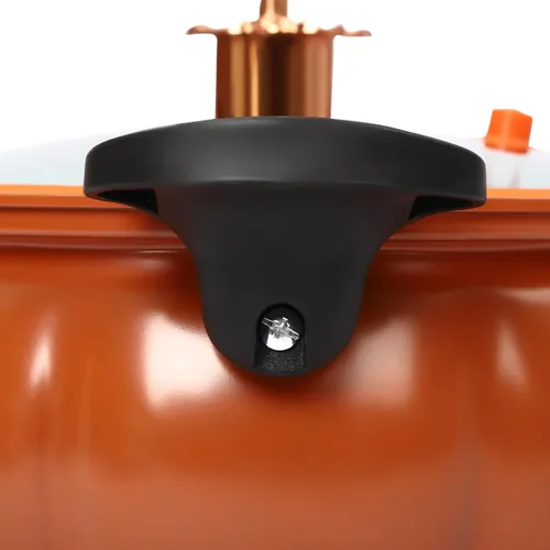Vista 6 de Olla a presión micro de 8 litros de gran capacidad, olla de micro presión de calabaza con tapa transparente, olla universal con asas de bloqueo