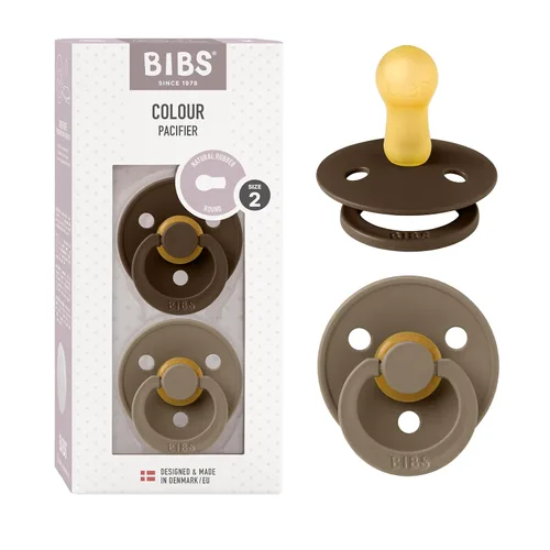 Vista 155 de BIBS - Paquete de 2 chupetes para bebés, goma natural libre de bisfenol A, hechos en Dinamarca, colección Colour, para bebés de 18+ meses, azul bebé