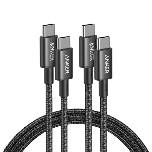 Vista 10 de Anker Cable USB C a USB C, paquete de 2 cables de carga tipo C de 100 W, carga rápida para iPhone 17 Series, MacBook Pro 2020, Pixel y más