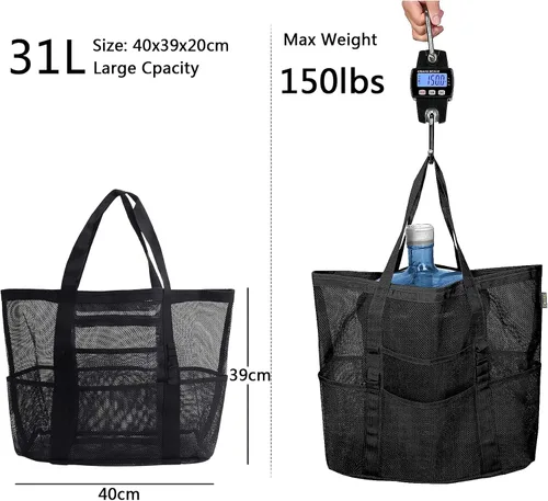 Vista 7 de Bolso de viaje para la playa con zíper, para mujer, plegable, impermeable, para la noche