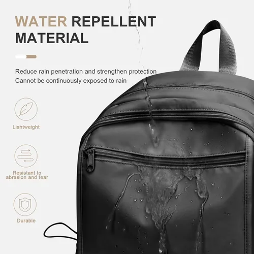 Vista 5 de Mochila escolar simple para mujeres, mochila universitaria ligera, bolsa de escuela secundaria para adolescentes, niños y niñas, a1-Negro