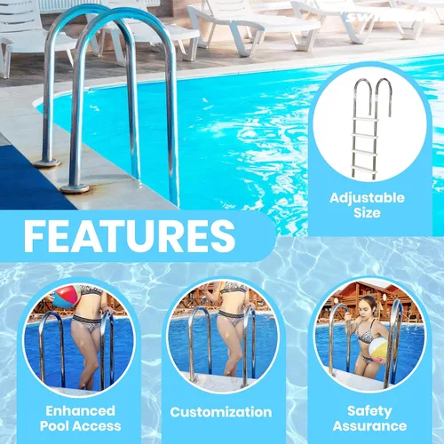 Vista 7 de Swimline Escalera para piscina sobre el suelo, multicolor, 48"-52