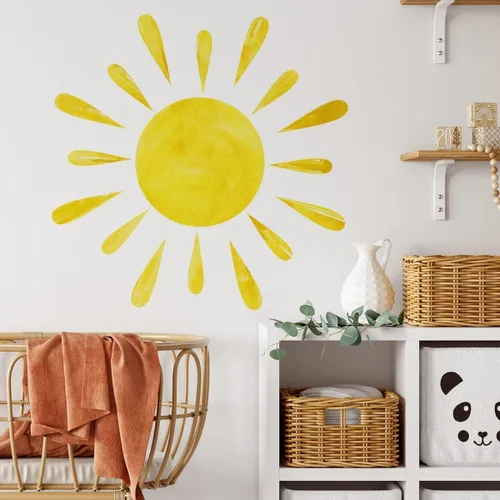 Vista 7 de 45.6 x 23.8 pulgadas, diseño bohemio de medio sol, calcomanías de pared removibles para pared, vinilo para despegar y pegar, calcomanías de medio