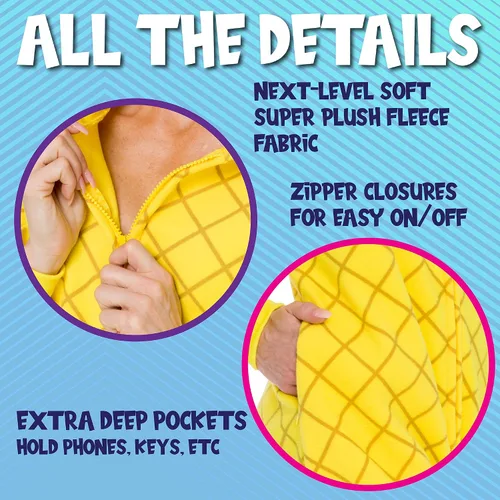 Vista 4 de Slim Pineapple and Avocado Adult Onesie - Food Halloween Costume - One Piece Cosplay Suit for Adults, Women and Men FUNZIEZ!