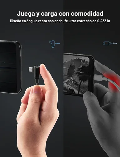 Vista 3 de iMangoo Cable USB C de 6 pies para Xiaomi 120W de carga rápida, 6A tipo C, cable de nailon trenzado de ángulo recto USBC a USB A cargador