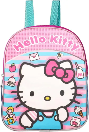 Vista 2 de SANRIO Hello Kitty Preschool Backpack - Bundle with 11” Hello Kitty Mini Bag, Stickers, More - School Backpack for Girls Toddler Kids
