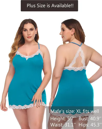 Vista 6 de Avidlove - Ropa de dormir sexy para mujer camisón de algodón para mujer lencería para mujer