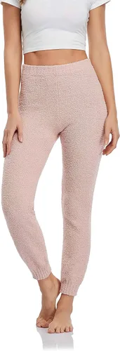 Vista 2 de Famulily Pantalones acogedores suaves y mullidos para mujer ropa de descanso de invierno pantalones casuales de cintura alta con puños