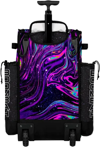 Vista 3 de Boombah bolsa grande con ruedas para elementos de béisbol o softball, con mango telescópico, capacidad para 4 bates, versión con ruedas - Supernova
