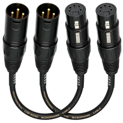 Vista 6 de CNCESS Adaptador XLR macho de 3 pines a XLR hembra de 5 pines, 6 pulgadas