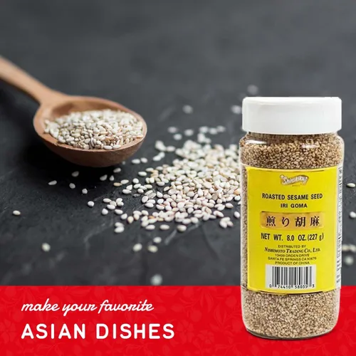 Vista 6 de Shirakiku Semillas de sésamo asadas (IRI GOMA) Perfectas para ensalada, sushi y fideos Semillas de sésamo tostadas con un aroma atractivo, sabor