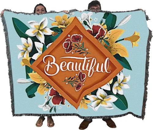 Vista 13 de Pure Country Weavers Frida Kahlo - Manta de mujer hermosa – Tapiz de regalo tejido de algodón – Fabricado en los Estados Unidos (72 x 54 pulgadas)