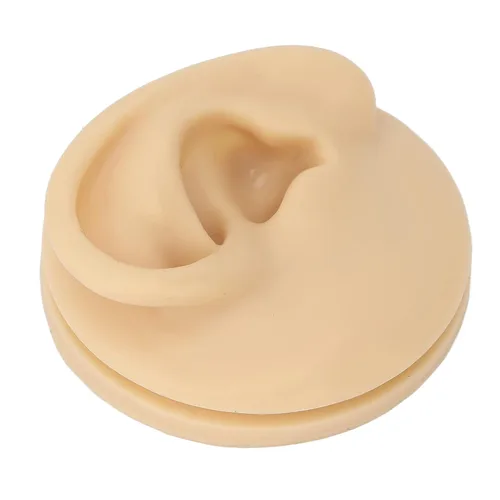 Vista 7 de Modelo de oído, silicona suave, modelo de práctica de acupuntura de oído izquierdo, modelo de simulación de exhibición de oído para enseñanza
