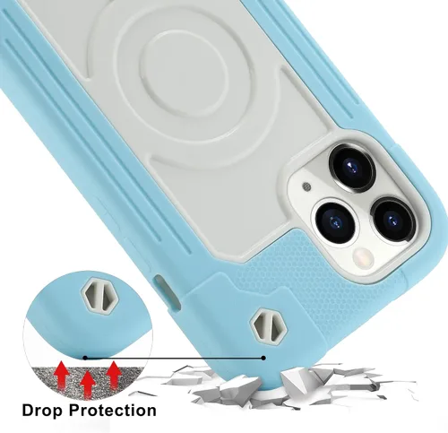 Vista 3 de MARKILL Funda magnética para iPhone 12 Pro Max de 6.7 pulgadas compatible con MagSafe, [PC duro + silicona suave 3 en 1] cuerpo completo, resistente