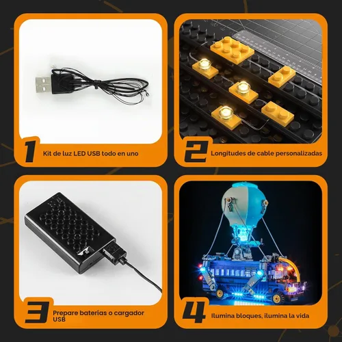 Vista 5 de LIGHTAILING Luz compatible con Lego-77073 Battle Bus