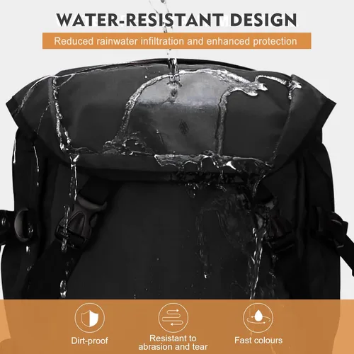Vista 7 de VGCUB Mochila de viaje grande, mochila de transporte para mujeres y hombres, mochila de gimnasio aprobada por aerolíneas, Negro -, Ocio