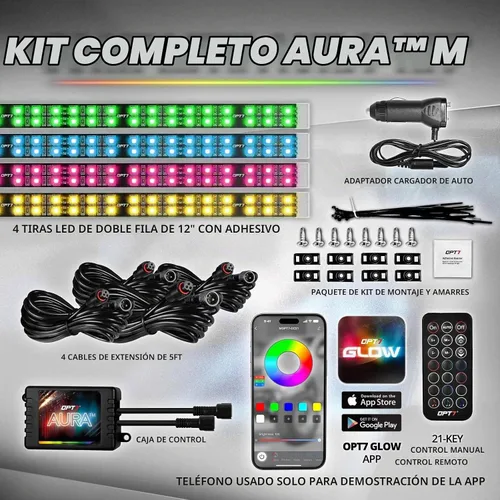 Vista 6 de OPT7 Aura Pro - Luces interiores de doble brillo para coche deportivo