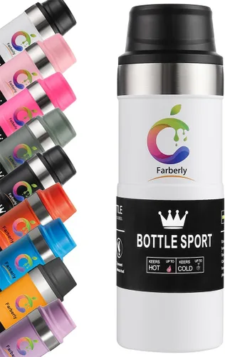 Vista 6 de Taza de viaje con acción de gatillo de acero inoxidable Taza de viaje de 17oz Botella de agua Thermos Taza de viaje con vacío Taza de café de acero