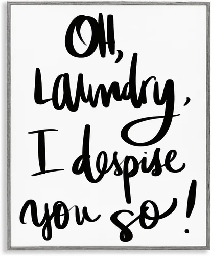 Vista 18 de Alexa Do Laundry Funny' Arte Giclée enmarcado Stupell Industries Negro, 11 x 14 pulgadas, fácil de colgar y resistente, fabricado en Estados