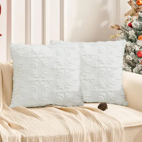 Vista 20 de Funda de Almohada Decorativa de Animales Navideños - 18 x 18 Pulgadas Funda de Almohada de Mascota Muñeco de Nieve Jarrón Ciervo Perro Conejo Pájaro