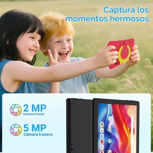 Vista 3 de DigiLand Android 15 Kids Tablet, tabletas de 10.1 pulgadas, 6 GB de RAM+32 GB de ROM (ampliar a TF), control parental, software para niños