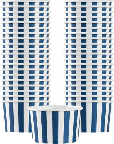 Vista 73 de Restaurantware Coppetta - Vasos de postre de 3 onzas, 50 tazas desechables para helado, tapas se venden por separado, cuencos de papel a cuadros