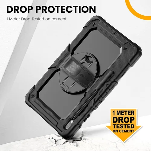 Vista 3 de Timecity Funda para Samsung Galaxy Tab S8 Plus/S7 FE 5G de 12.4 pulgadas con protector de pantalla y soporte giratorio de 360° y correa de hombro