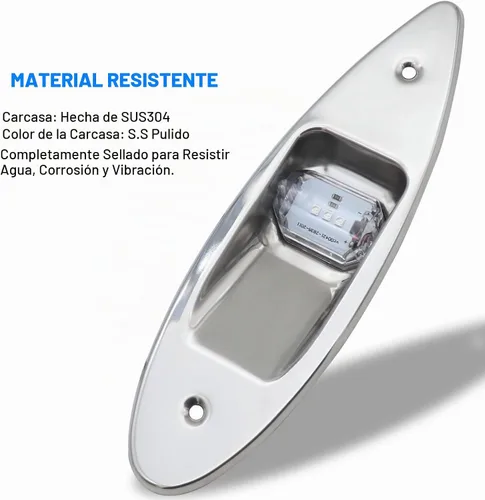 Vista 3 de Luces LED de navegación para barco de 12 V, tipo lágrima, para proa, impermeables, con carcasa de acero inoxidable, para barco, yate, señalización