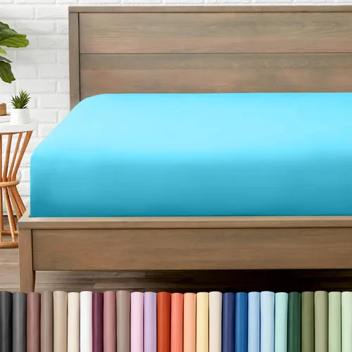 Vista 31 de Bare Home - Sábana bajera de microfibra 1800 muy suave y duradera, para colchones altos tamaño individual, color blanco Deep Pockets 6 to 15
