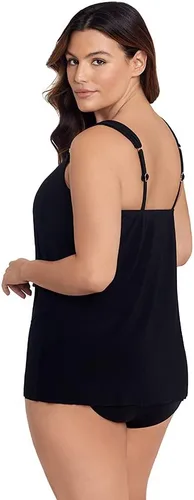 Vista 4 de Miraclesuit Traje de baño para mujer, talla grande, brasier con aros Razzle Dazzle, tankini, Negro