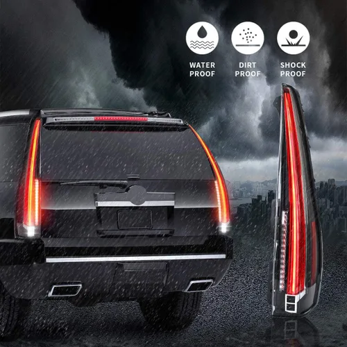 Vista 9 de Ensamble de luces traseras con pantalla LED VLAND para Cadillac Escalade SUV de 3ª generación 2007 2008 2009 2010 2011 2012 2013 2014