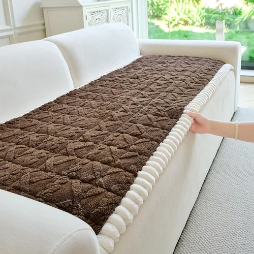Vista 13 de Fundas de Reposabrazos de Sofá Antideslizantes, Funda Lavable de Respaldo de Sillón Suave, Fundas Gruesas y Peludas para Reposabrazos de Sofá