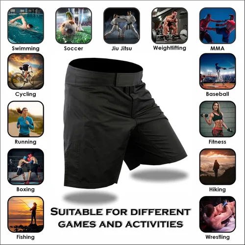 Vista 6 de ROAR-INT MMA Grappling Shorts Kickboxing Muay Thai Shorts BJJ Gym Training Running Athletic Shorts